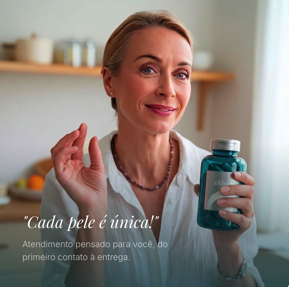 Cliente com um frasco da A Fórmula